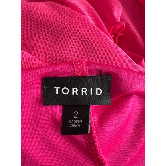 Torrid Womens Ruffle Tiered Mini Dress Mesh Pink size 2X plus - Picture 5 of 8